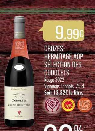 crozes-hermitage aop séléction des codolets