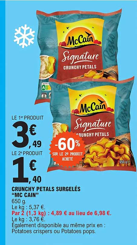crunchy petals surgelés "mc cain"