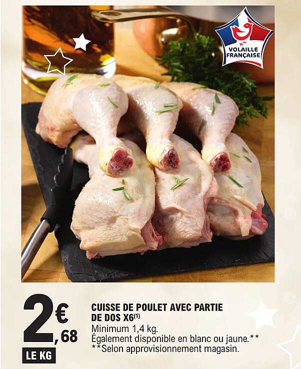 cuisse de poulet avec partie de dos x 6