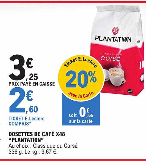 Dosettes De Café X 48 "plantation"