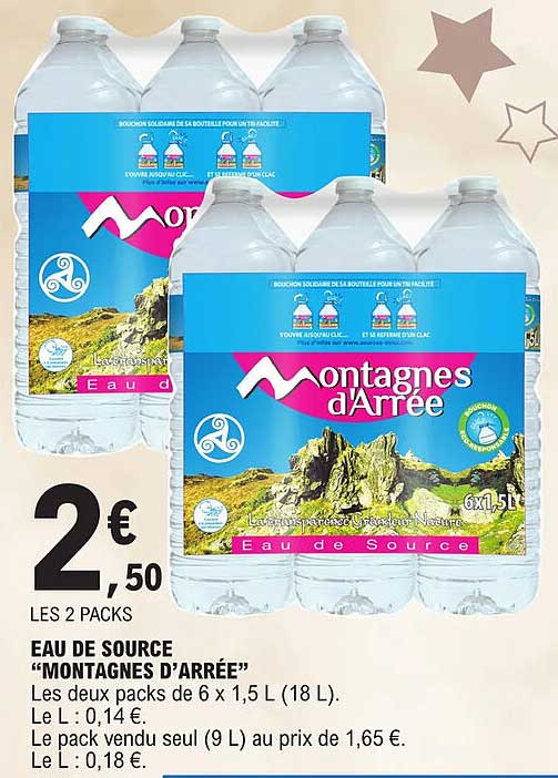 eau de source "montagnes d'arrée"