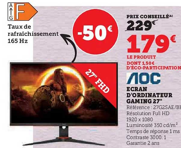 écran d'ordinateur gaming 27" aoc