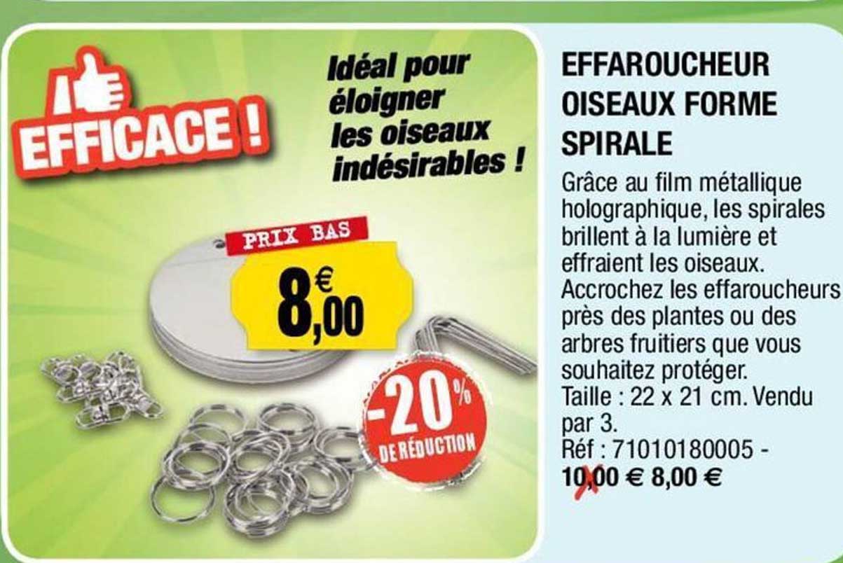 Effaroucheur Oiseaux Forme Spirale