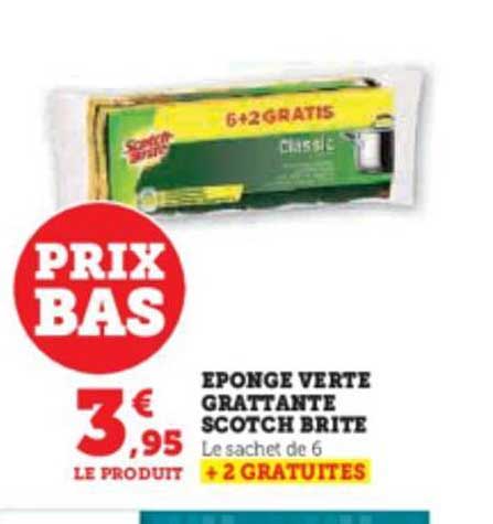éponge verte grattante scotch brite