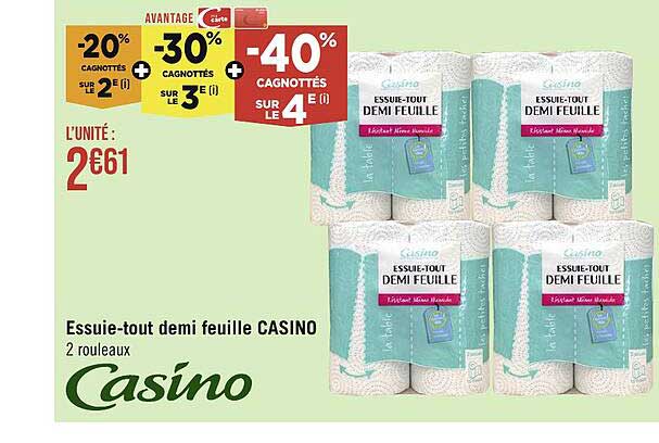 essuie-tout demi feuille casino