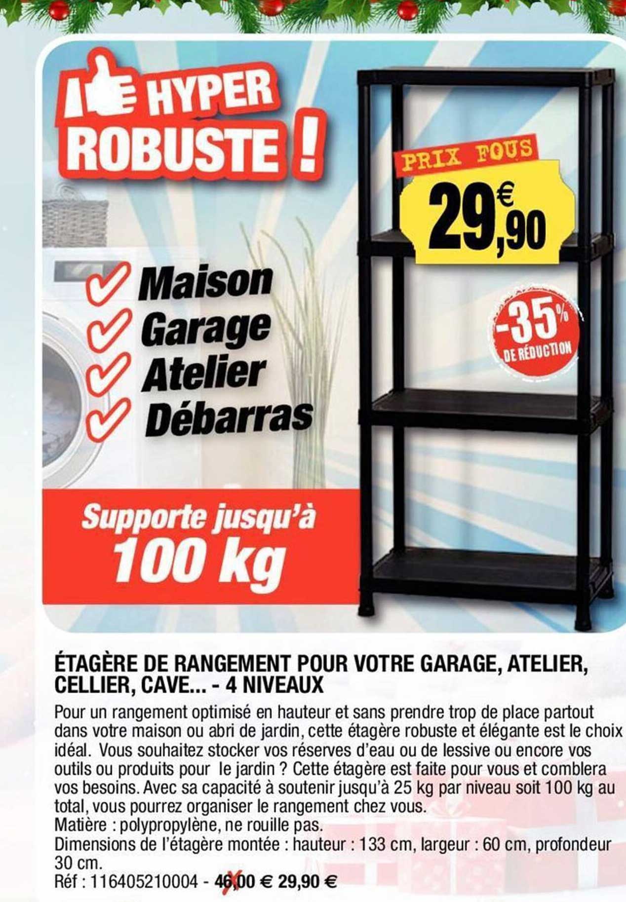 étagère de rangement pour votre garage atelier cellier cave... 4 niveaux