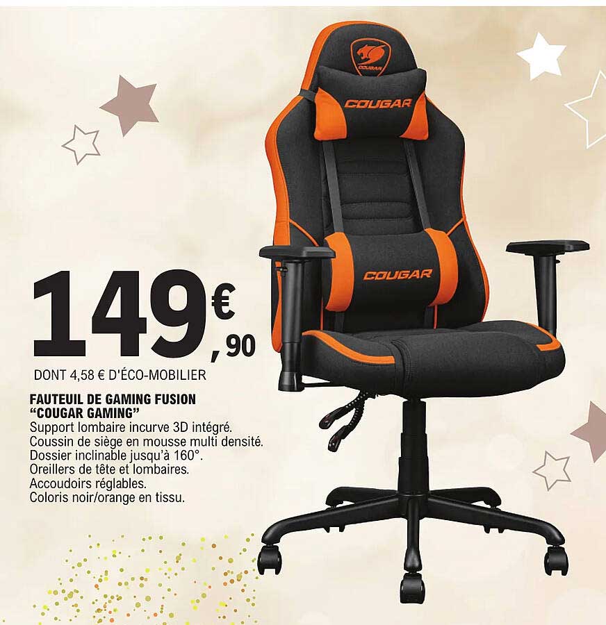 fauteuil de gaming fusion "cougar gaming"