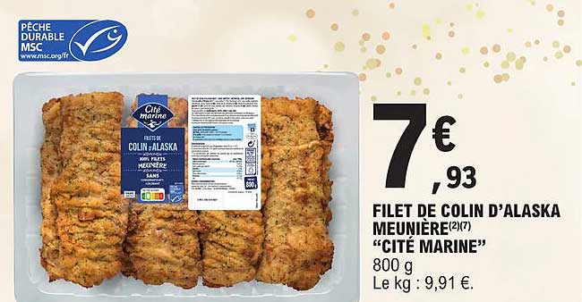 filet de colin d'alaska meunière "cité marine"