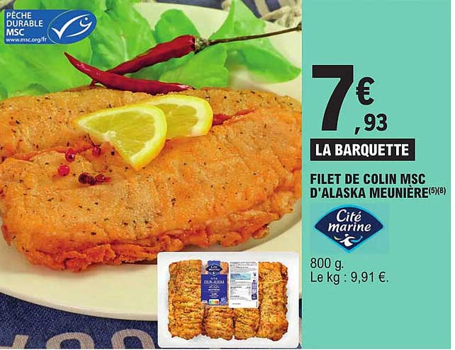 filet de colin msc d'alaska meunière cité marine
