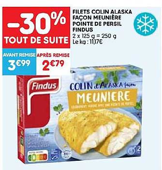 filets colin alaska façon meunière pointe de persil findus