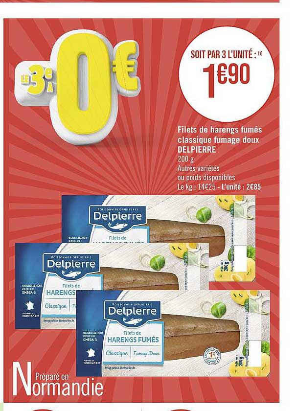 filets de harengs fumés classiques fumage doux delpierre