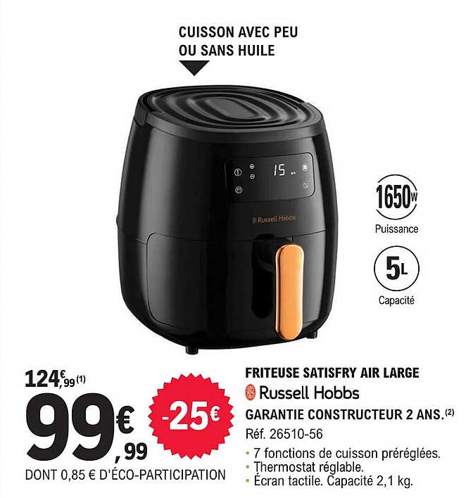 friteuse satisfry air large russell hobbs