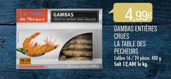 gambas entières crues la table des pêcheurs