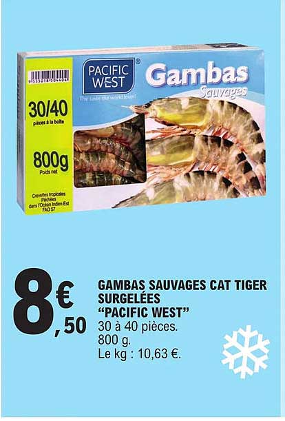 Gambas Sauvages Cat Tiger Surgelées "pacific West"