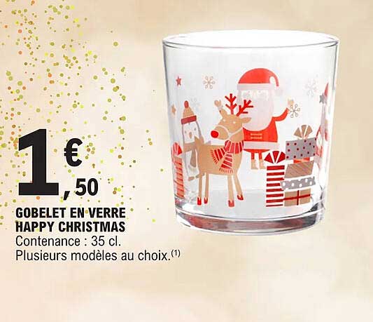gobelet en verre happy christmas
