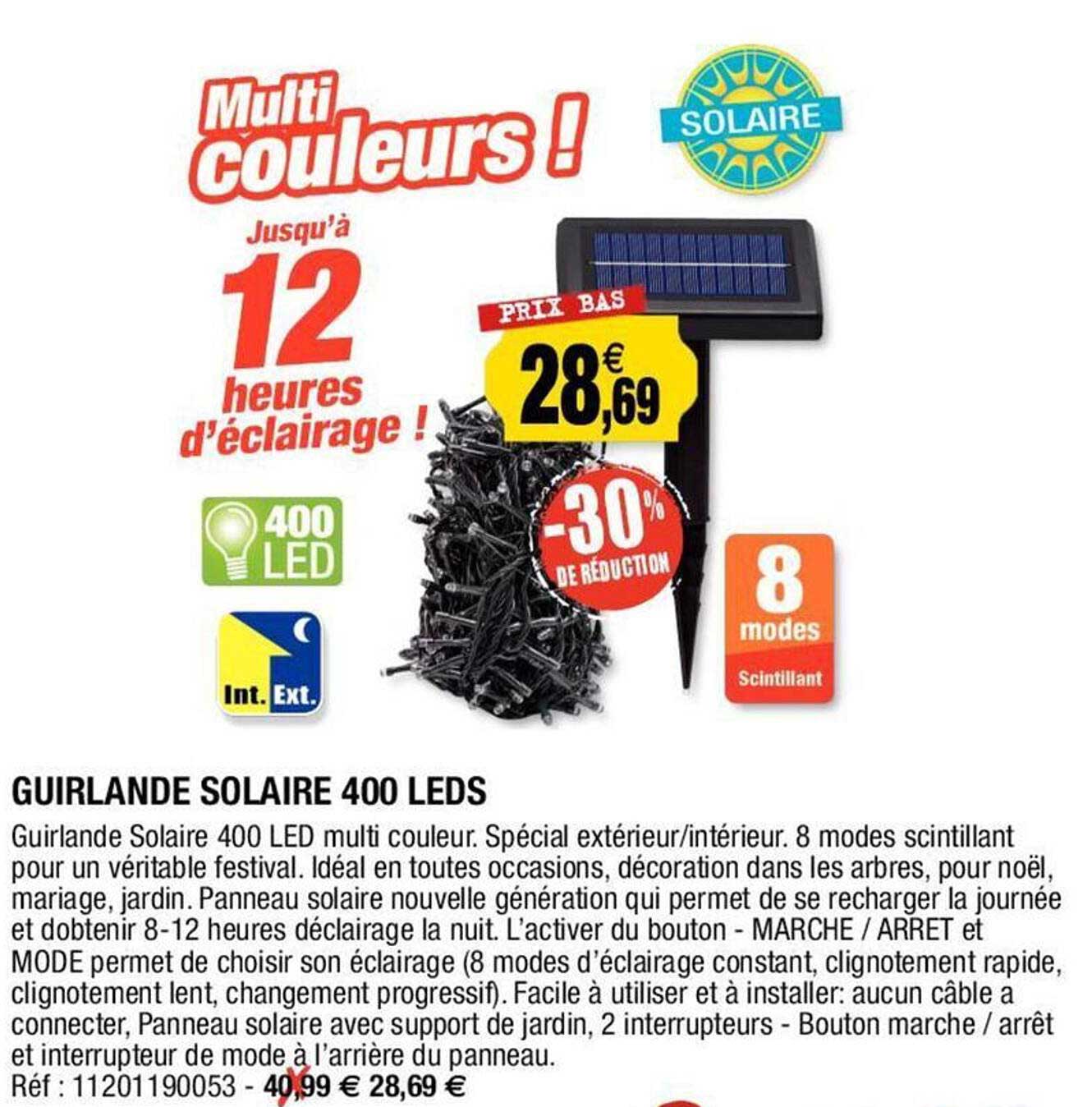 Guirlande Solaire 400 Leds