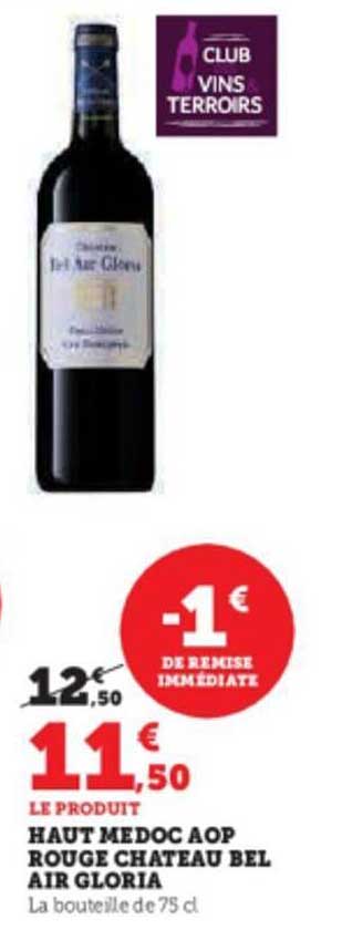 haut médoc aop rouge château bel air gloria