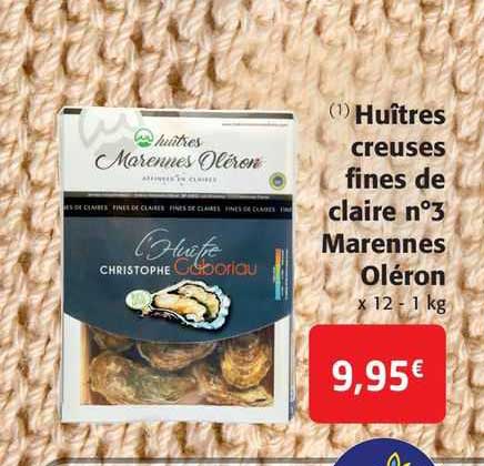 huîtres creuses fines de claire n°3 marennes oléron