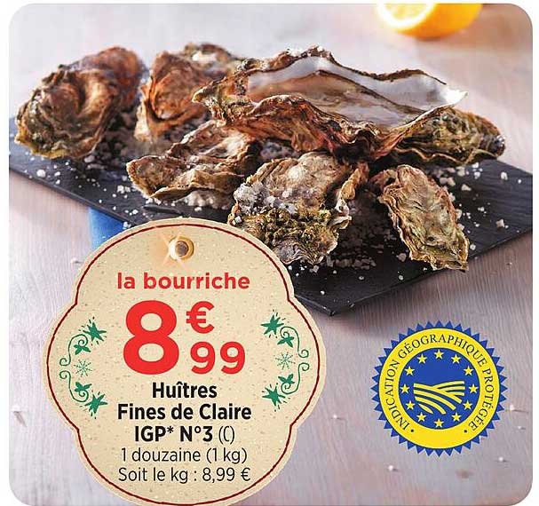 Huîtres Fines De Claire Igp N°3