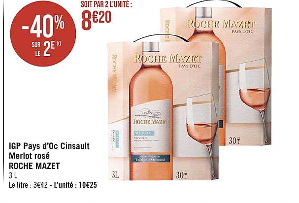 igp pays d'oc cinsault merlot rosé roche mazet