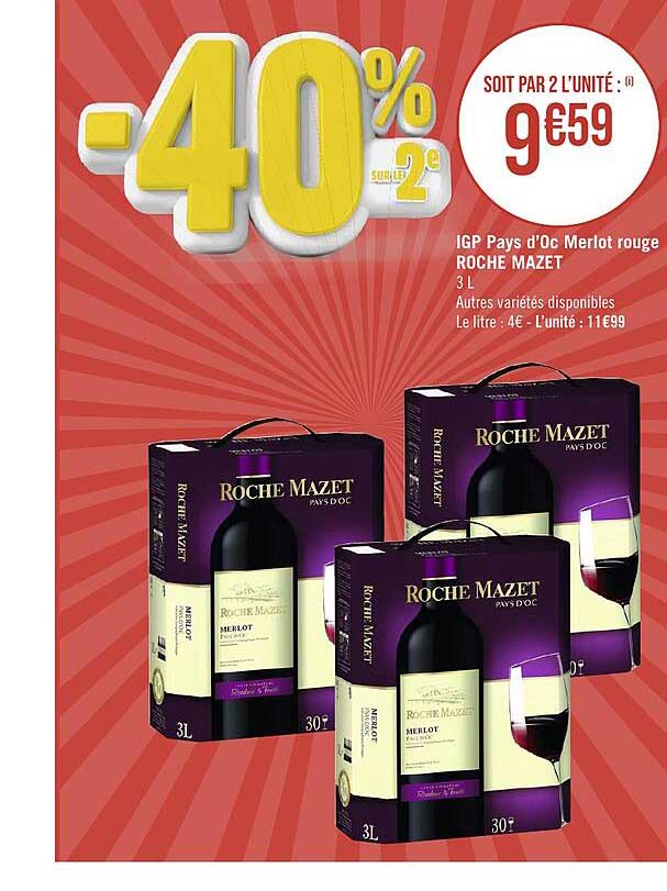 igp pays d'oc merlot rouge roche mazet