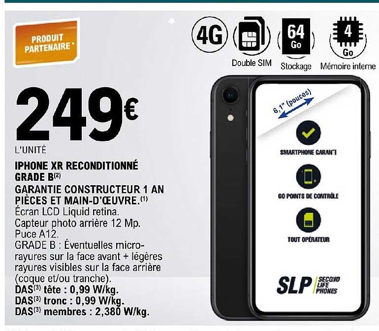 iPhone xr reconditionné grade b