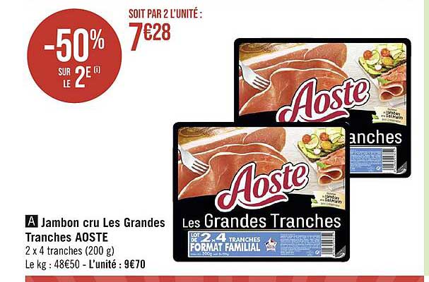 jambon cru les grandes tranches aoste