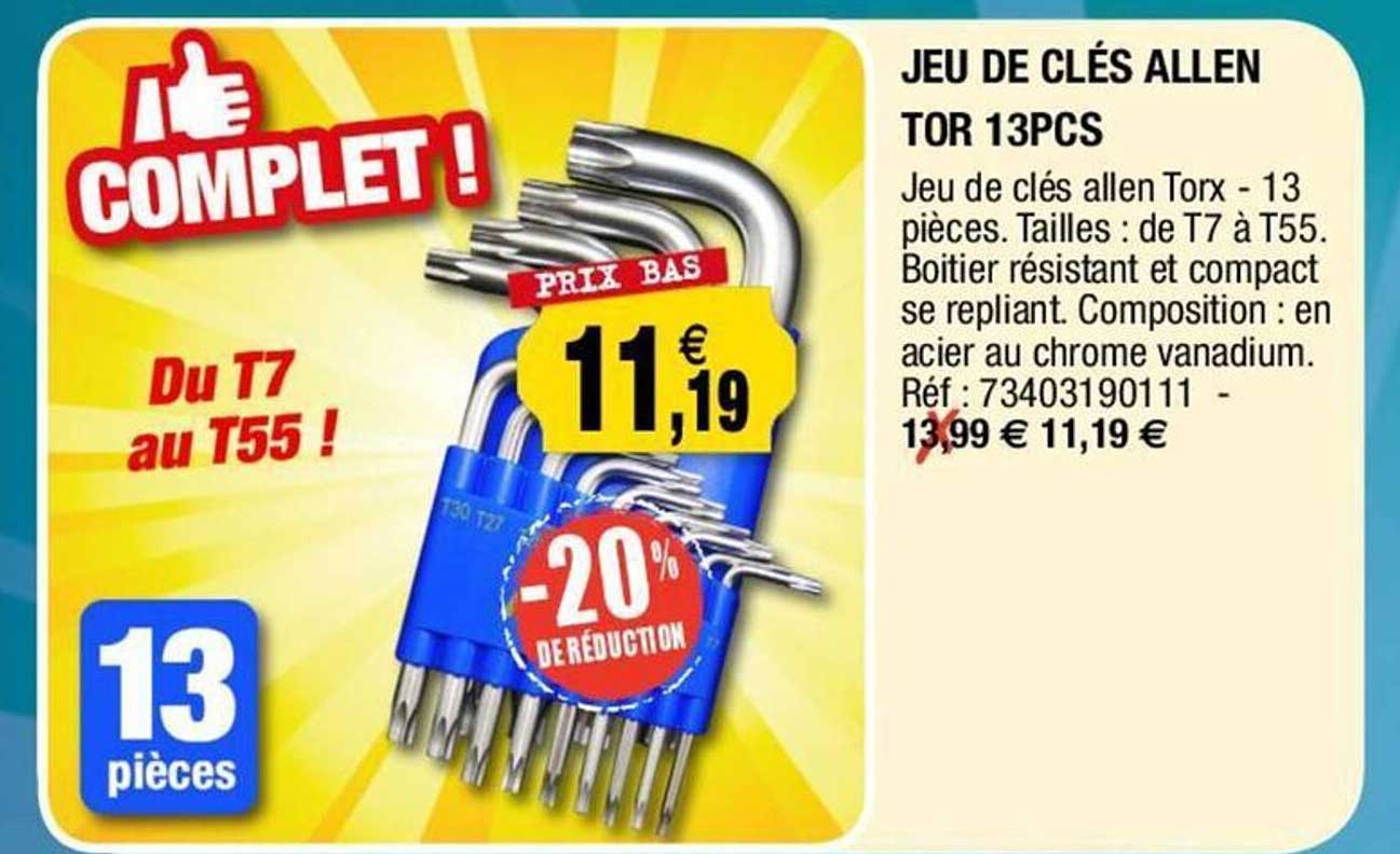 jeu de clés allen tor 13 pcs