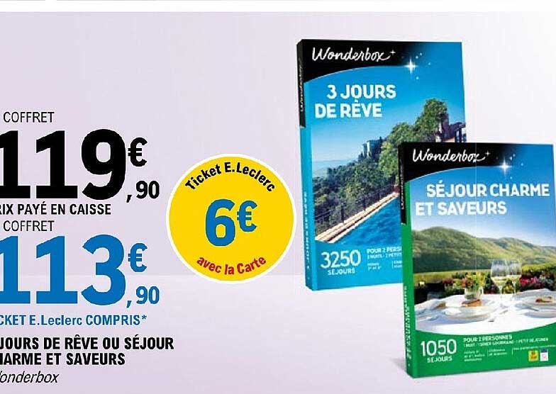 jours de rêve ou séjour charme et saveurs wonderbox