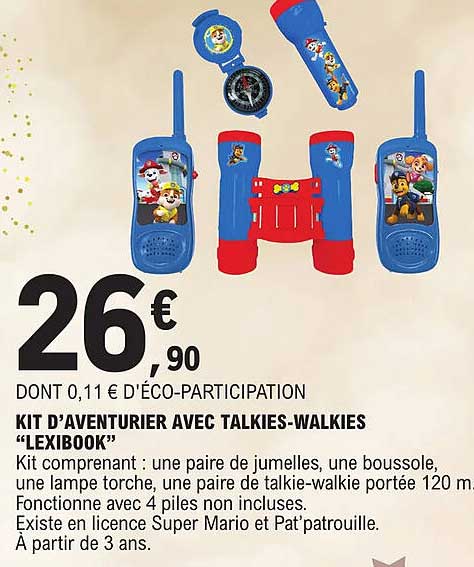 kit d'aventurier avec talkies-walkies "lexibook"