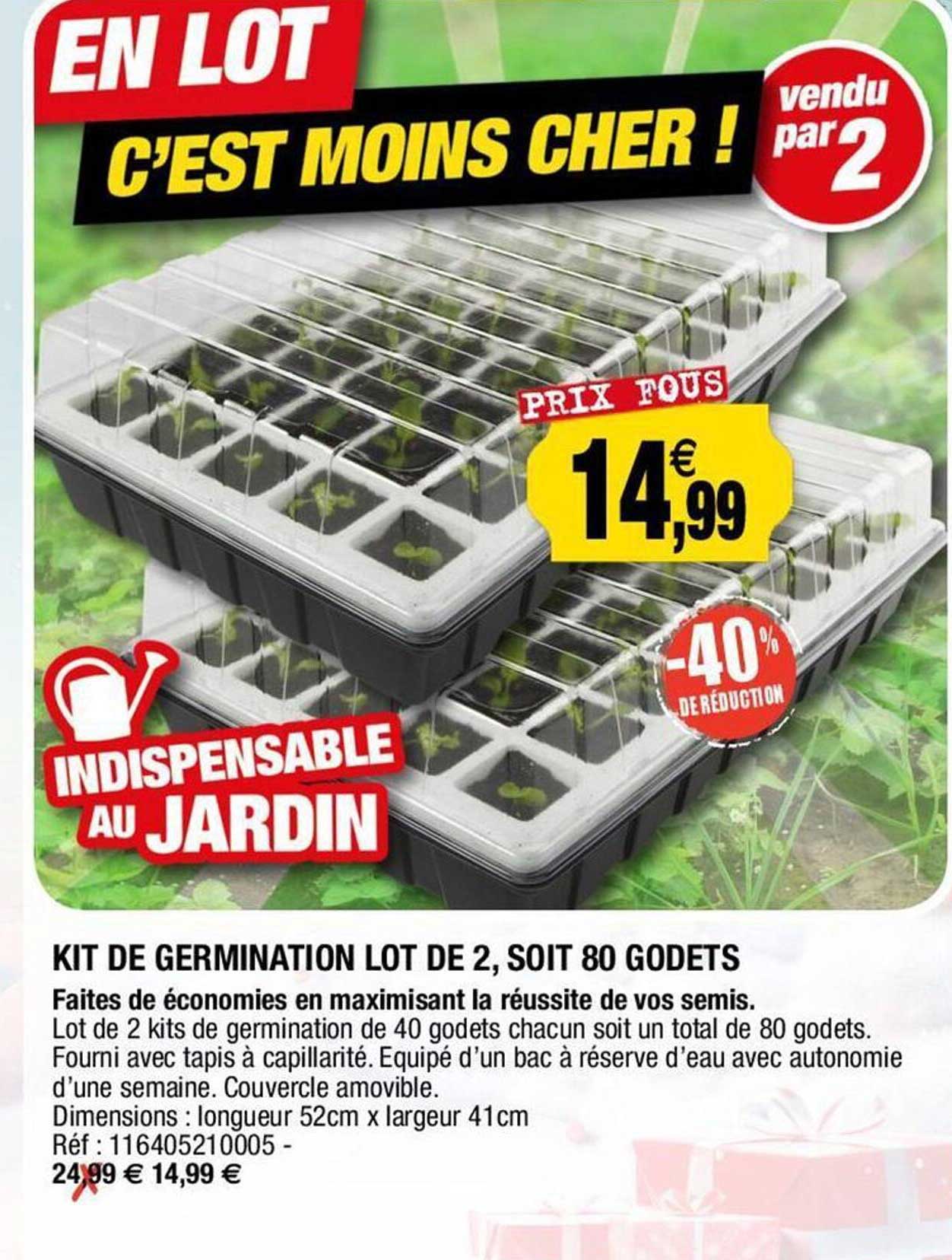 kit de germination lot de 2. soit 80 godets