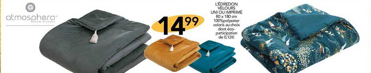 L'édredon Velours Uni Ou Imprimé