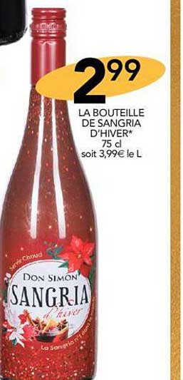 la bouteille de sangria d'hiver