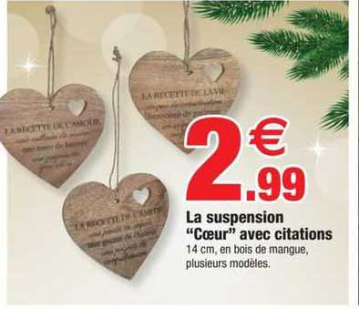 la suspension "cœur" avec citations