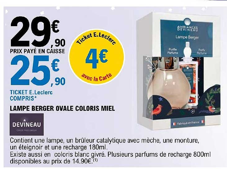 lampe berger ovale coloris miel devineau