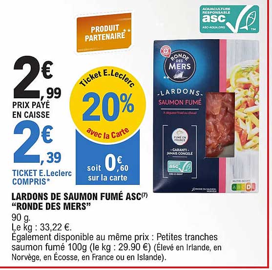 lardons de saumon fumé asc "ronde des mers"