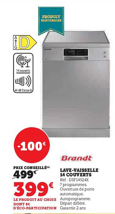 lave-vaisselle 14 couverts brandt
