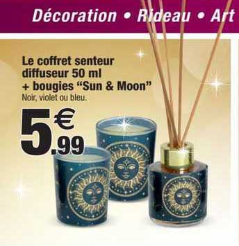 le coffret senteur diffuseur 50 ml + bougies "sun & moon"