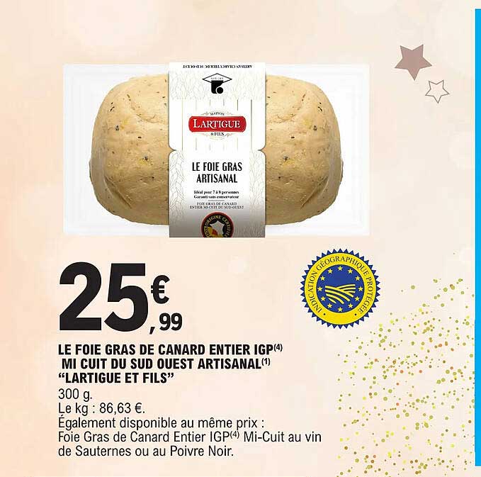 le foie gras de canard entier igp mi cuit du sud ouest artisanal "lartigue et fils"