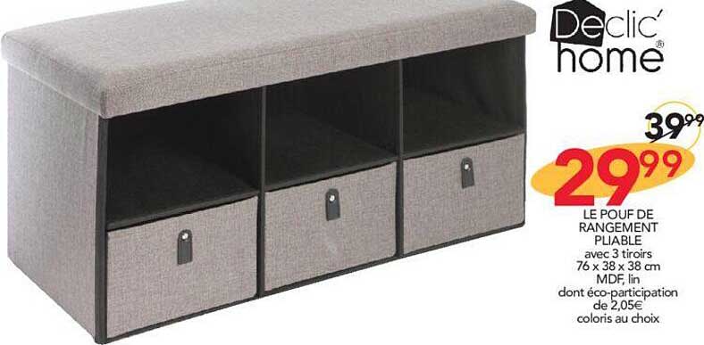 le pouf de rangement pliable declic' home