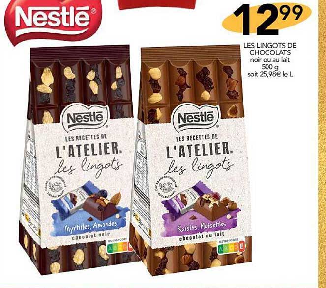 les lingots de chocolats nestlé