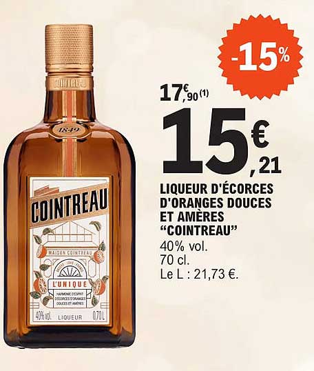 liqueur d'écorces d'oranges douces et amères "cointreau"