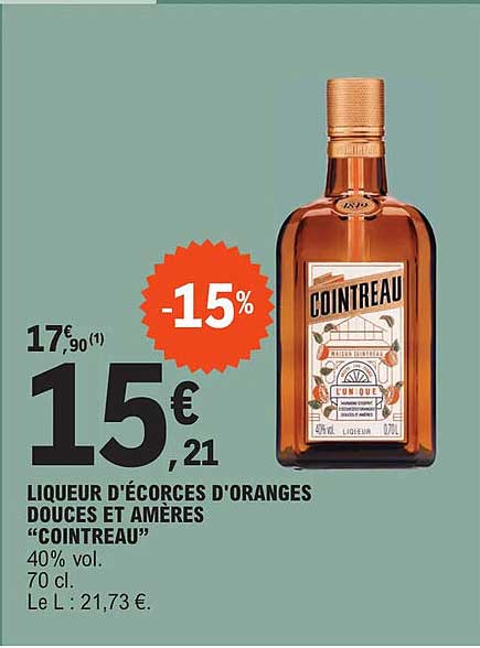 liqueur d'écorces d'oranges douces et amères "cointreau"