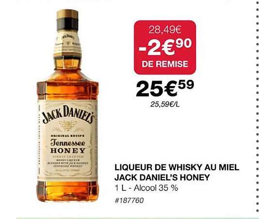 Liqueur De Whisky Au Miel Jack Daniel's Honey