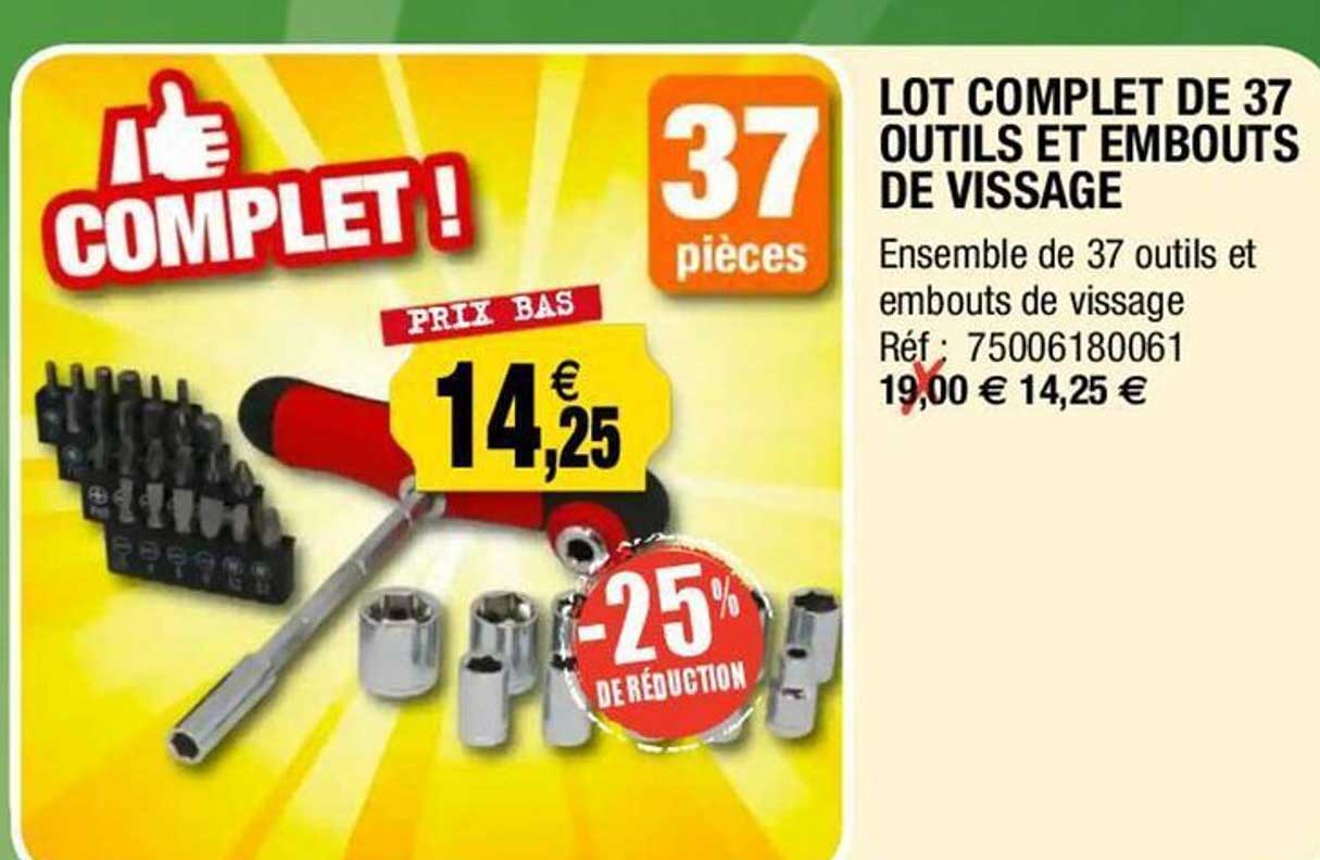 lot complet de 37 outils et embouts de vissage