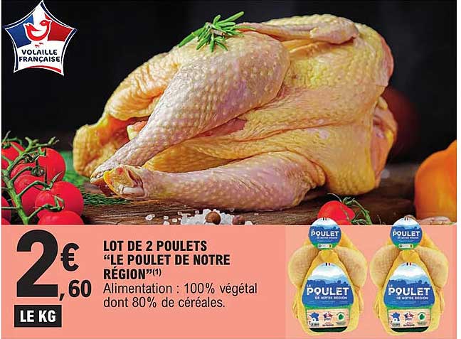 lot de 2 poulets "le poulet de notre région"