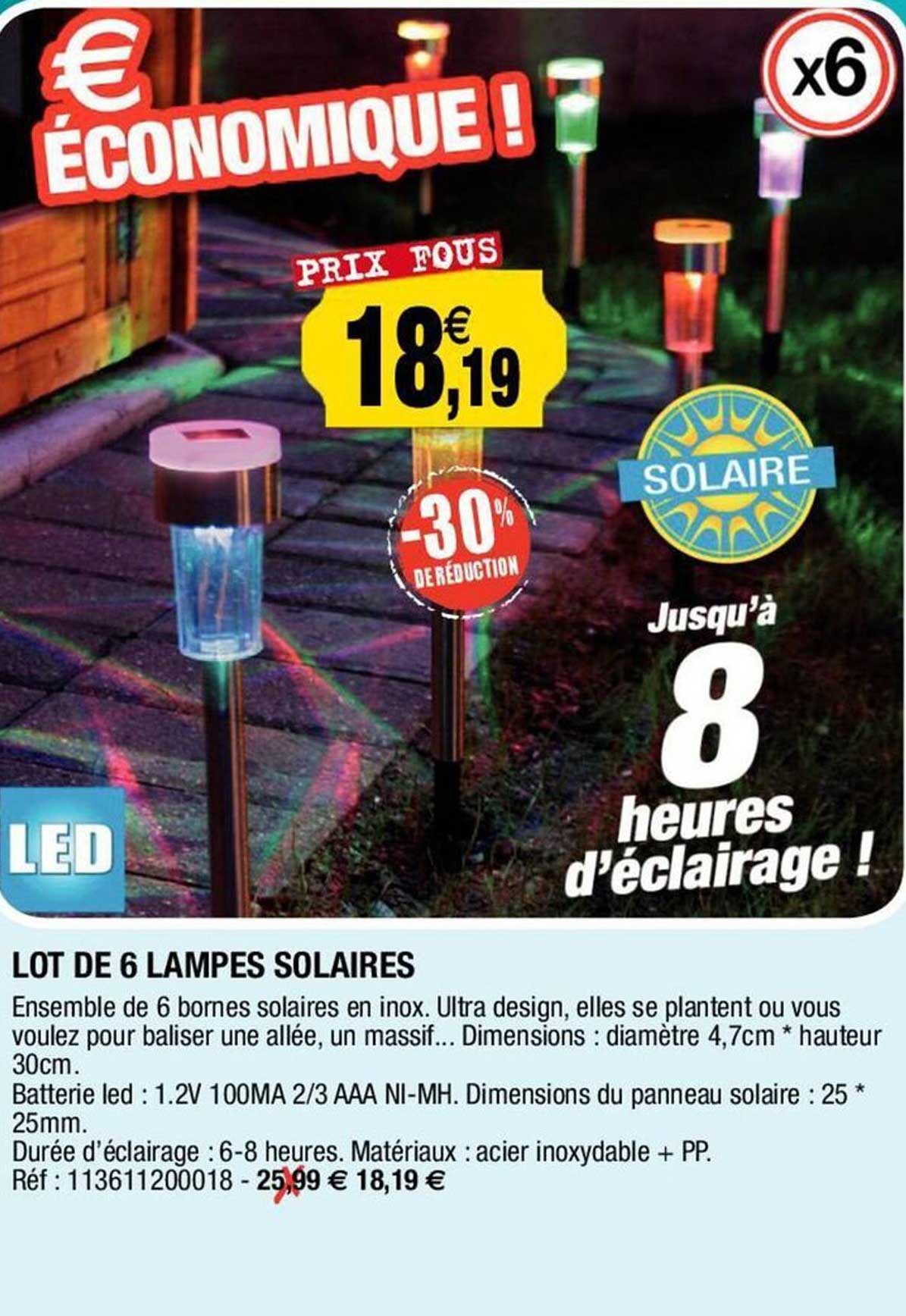 lot de 6 lampes solaires