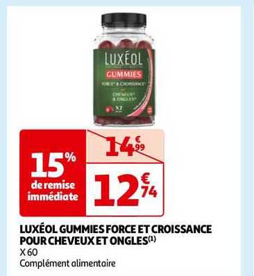Luxéol Gummies Force Et Croissance Pour Cheveux Et Ongles