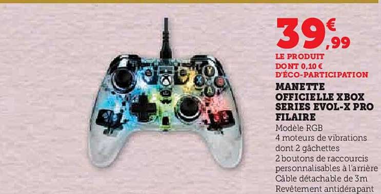 manette officielle xbox séries evol-x pro filaire