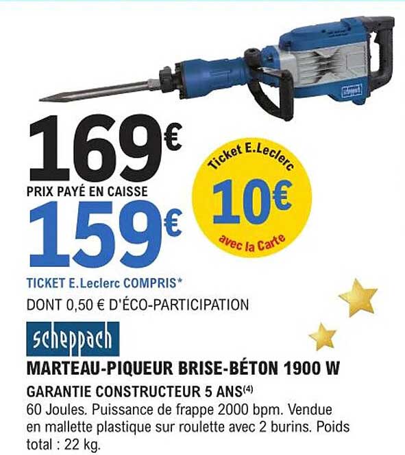 marteau-piqueur brise-béton 1900 w scheppach
